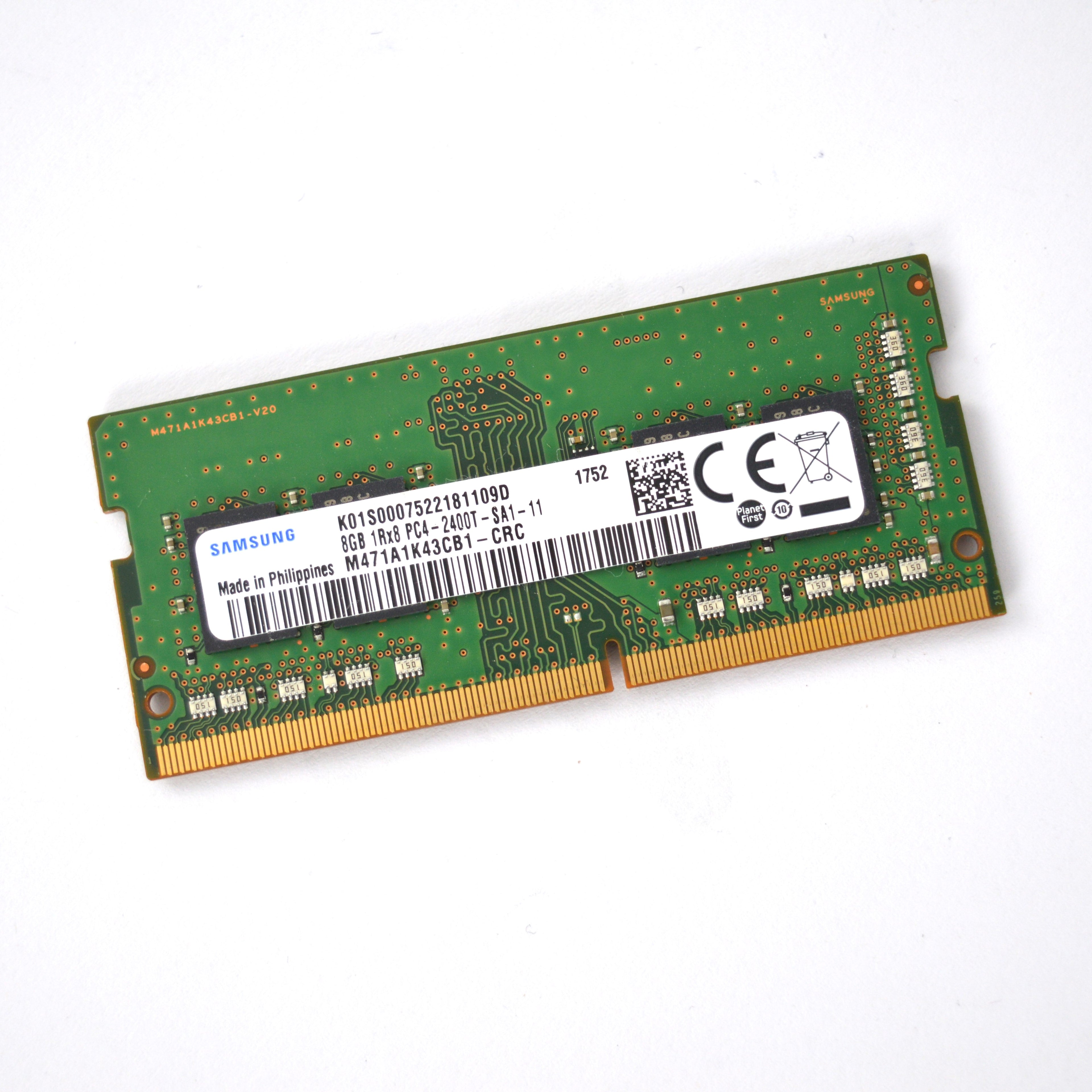 Samsung SO-DIMM 8GB, DDR4-2400, CL17-17-17, 1RX16, M471A1K43CB1-CRC