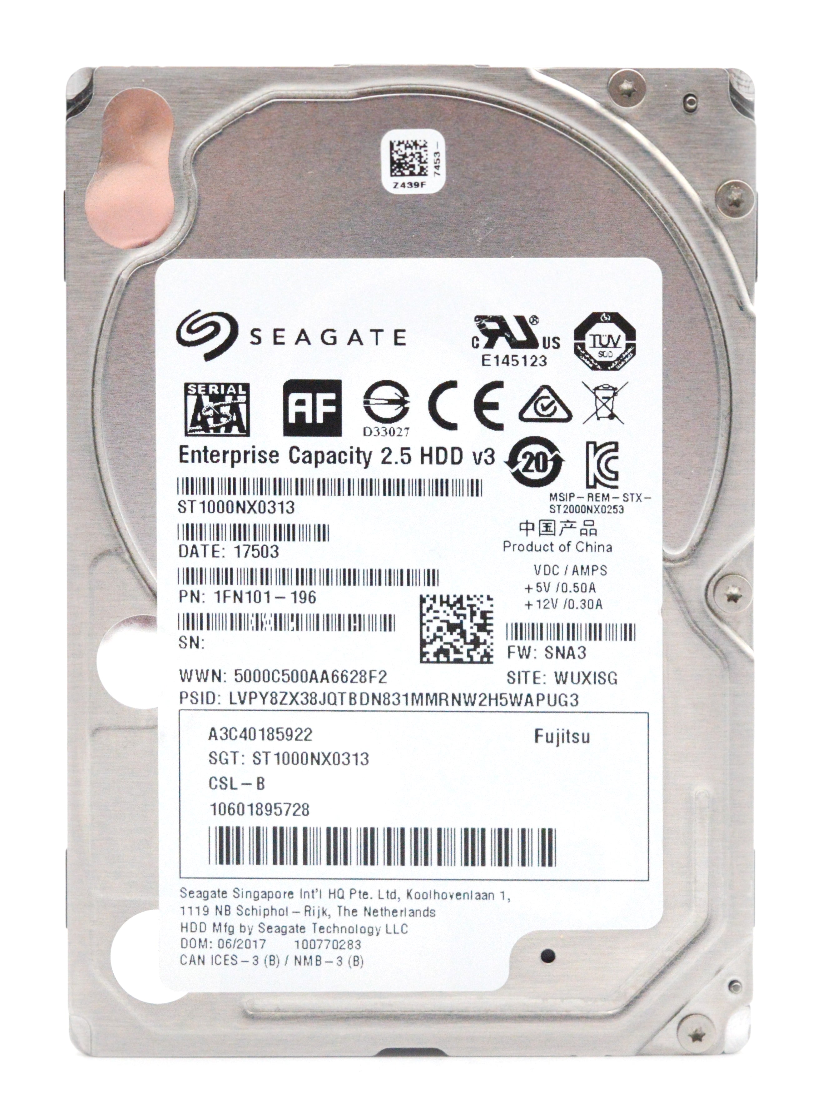 Seagate Enterprise 2,5" 1TB 7200rpm 128MB Cache SATA III 512em 24x7 ST1000NX0313