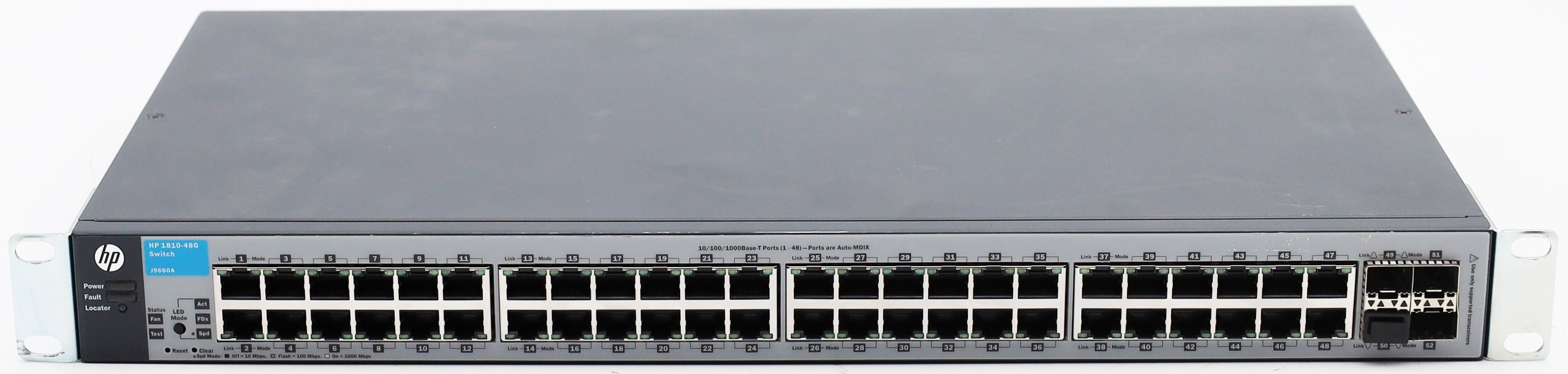 HP OfficeConnect 1810-48G Rackmount Gigabit Smart Switch, 48x RJ-45, 4x SFP