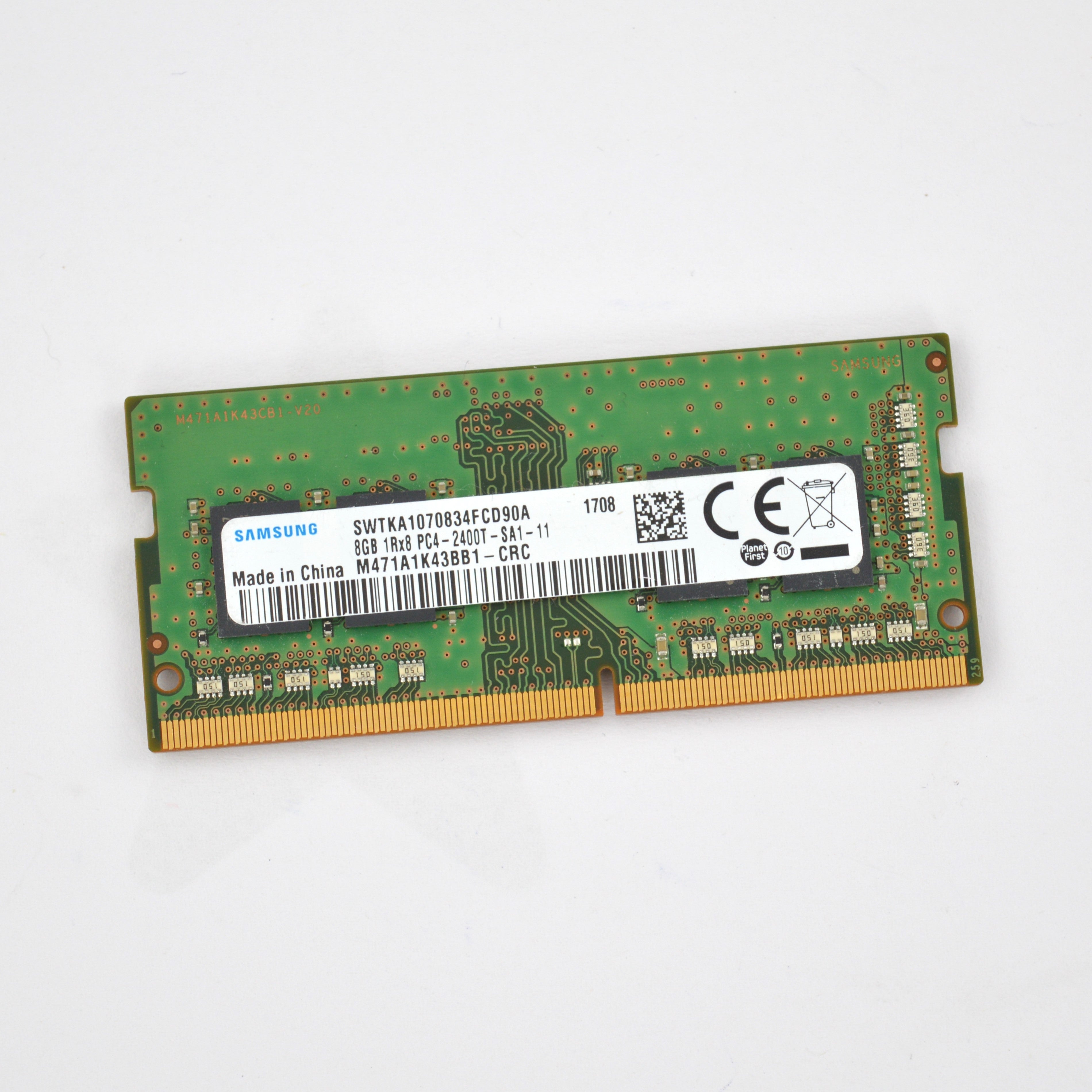 Samsung SO-DIMM 8GB DDR4-2400 CL17-17-17 1RX8 M471A1K43BB1-CRC