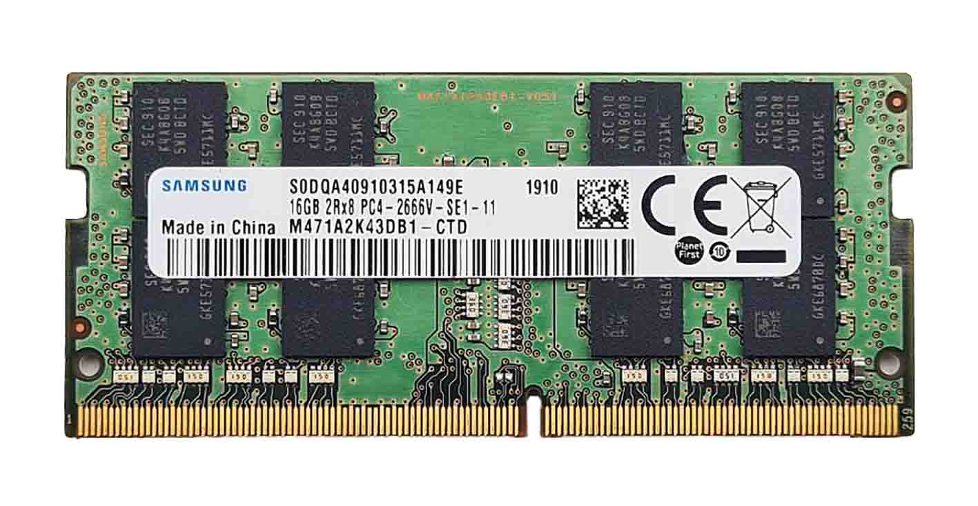 Samsung SO-DIMM 16GB DDR4 2666MHz RAM Arbeitsspeicher M471A2K43DB1-CTD