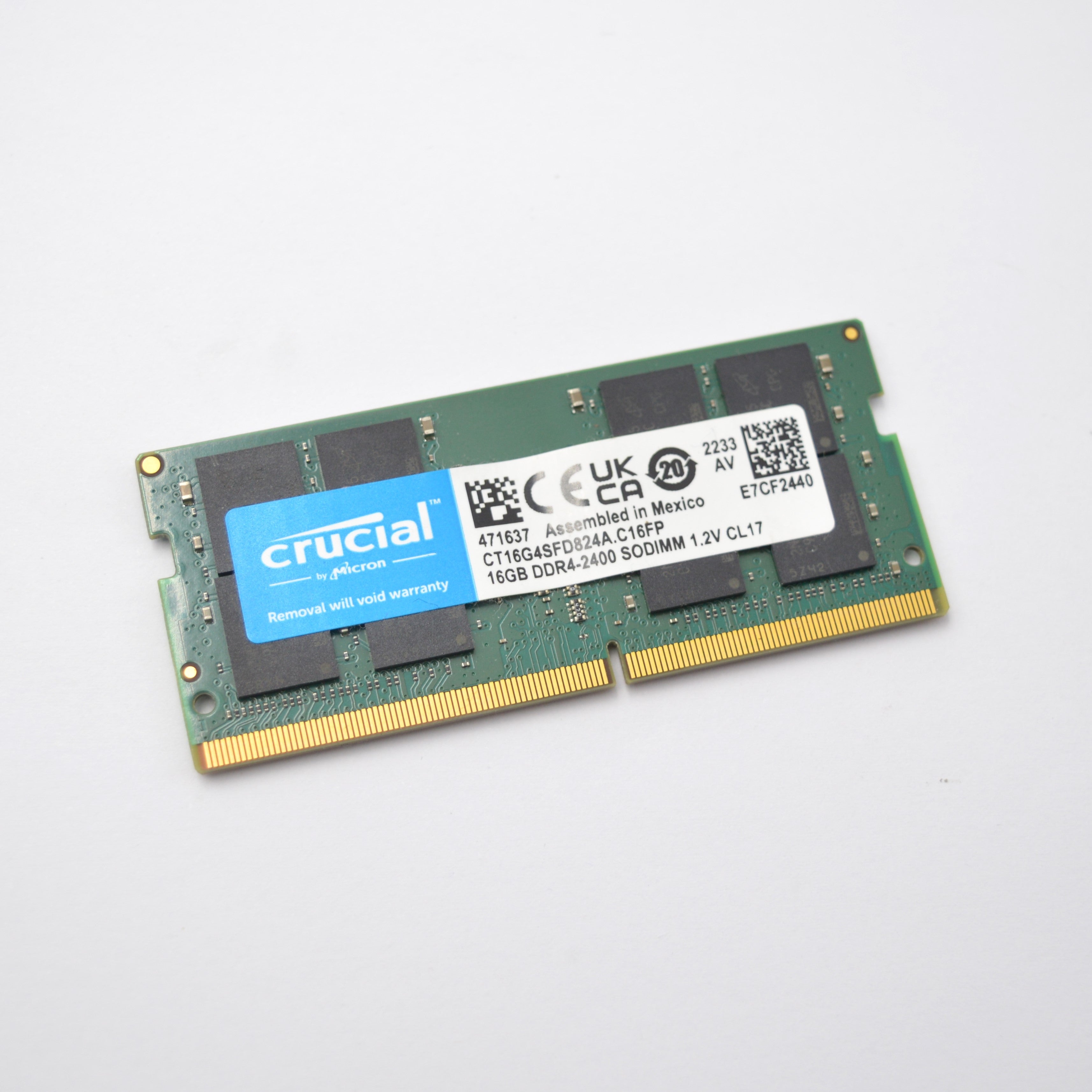 Crucial SO-DIMM 16GB, DDR4-2400, CL17-17-17, 2RX8, CT16G4SFD824A