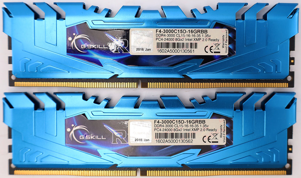 G.Skill RipJaws4 blau UDIMM 16GB RAM Kit DDR4-3000 CL15-16-16-35 Arbeitsspeicher