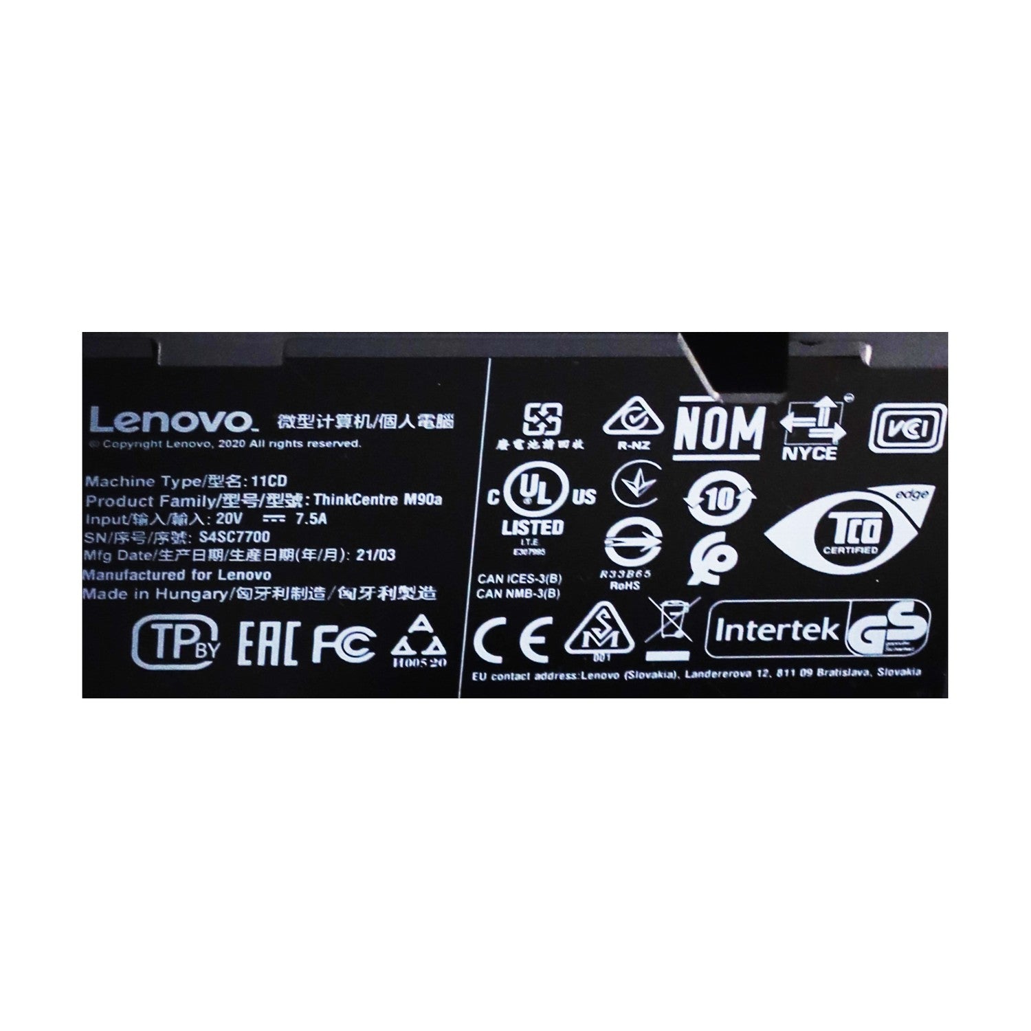 Lenovo ThinkCentre M90a M-Series Intel Core i5-10500 16GB RAM 512GB SSD NonTouch