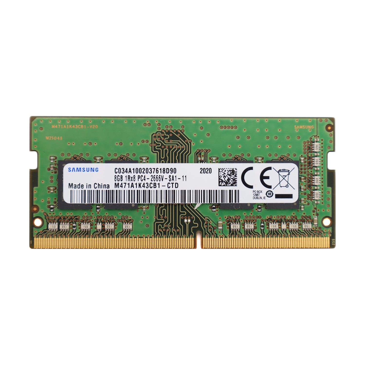 Samsung RAM Arbeitsspeicher 1x 8GB DDR4 2666MHz 260 Pin SO-DIMM M471A1K43CB1-CTD