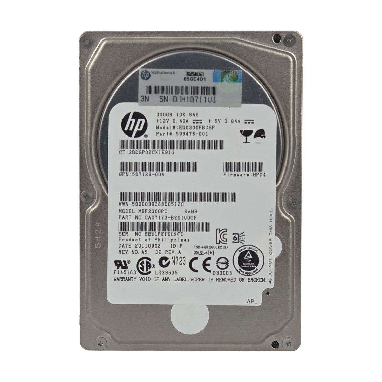 Festplatte HP EG0300FBDSP 300GB SAS II 10 000Rpm 2.5 Zoll
