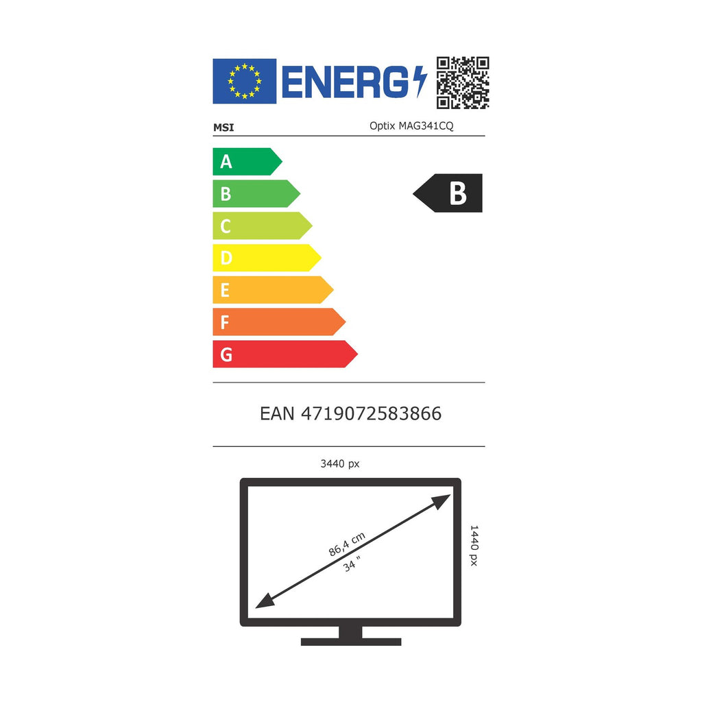 MSI Optix MAG341CQ LED Display 86,4 cm 34" UltraWide Quad HD