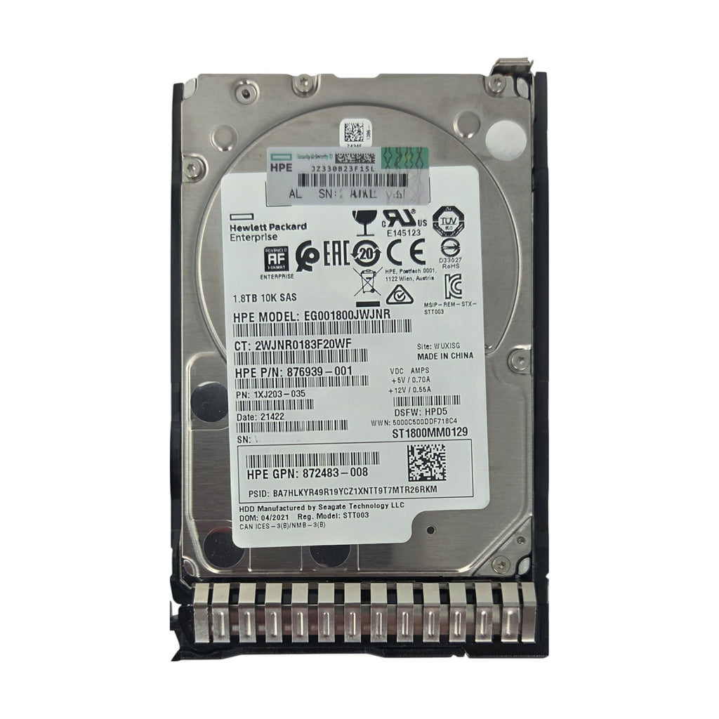 HPE EG001800JWJNR HP Enterprise 1,8 TB SAS 12G 10K SC 512e DS