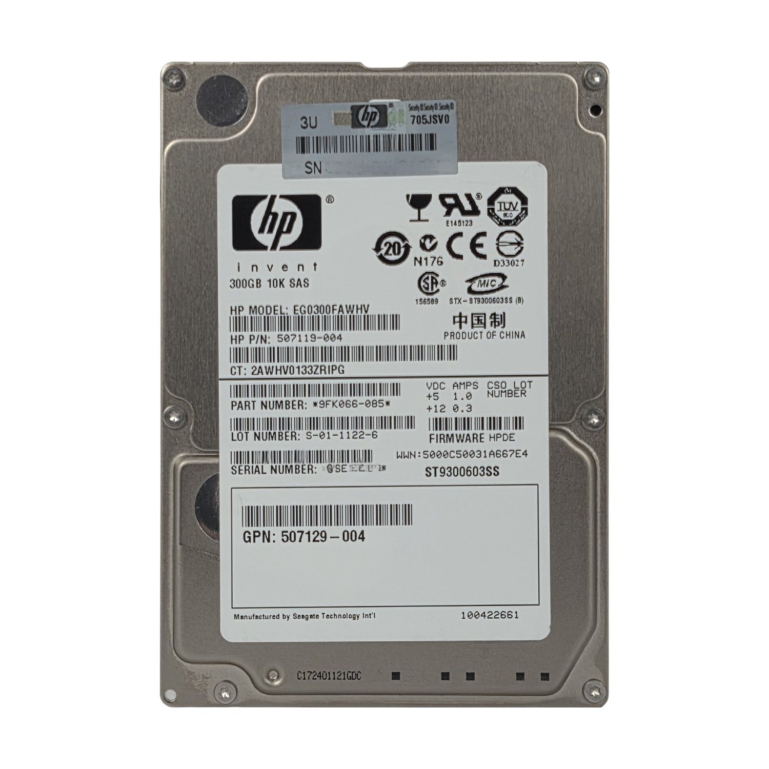 HP EG0300FAWHV 300 GB Festplatte 16Mb Cache 10 000Rpm SAS 2.5 Zoll