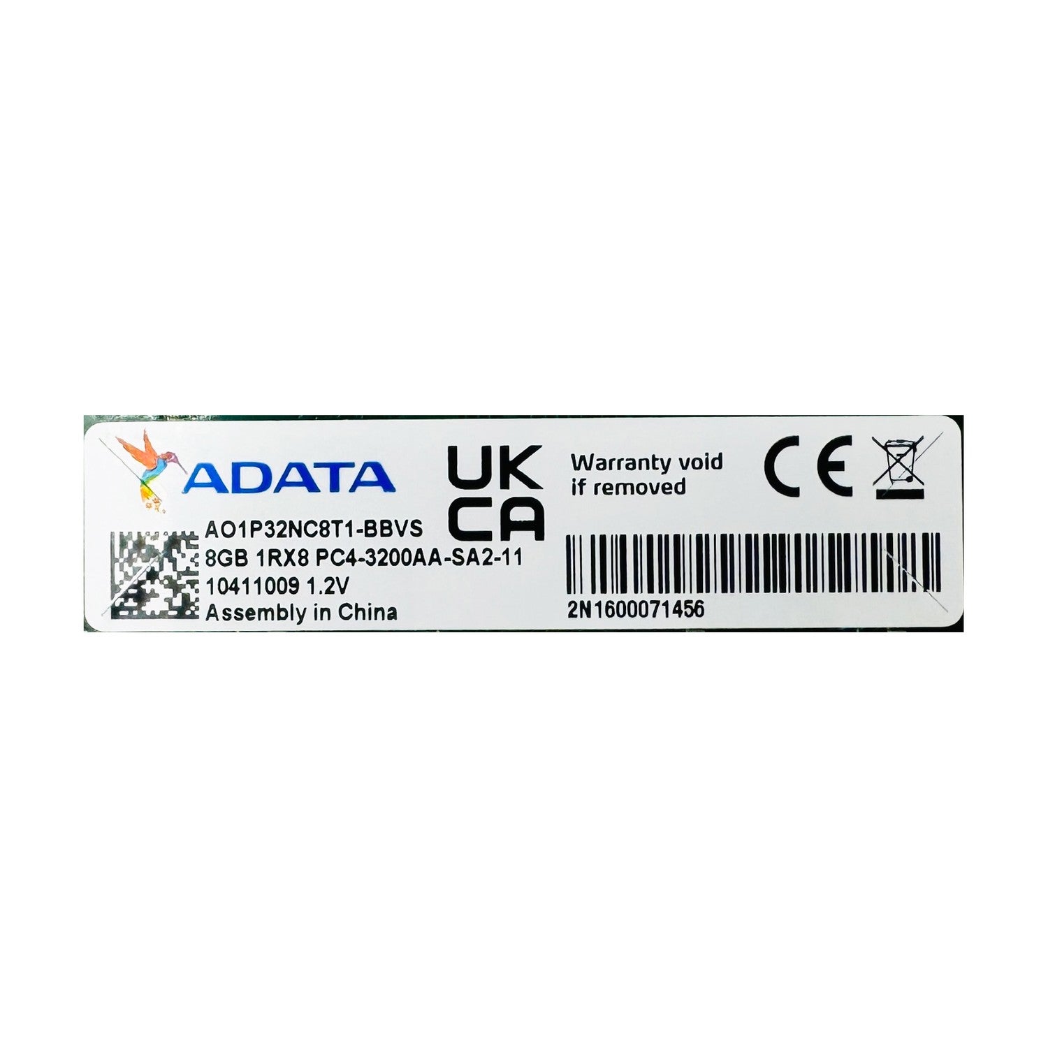 ADATA 8GB DDR4 (PC4-25600) SO-DIMM RAM Arbeitsspeicher AO1P32NC8T1