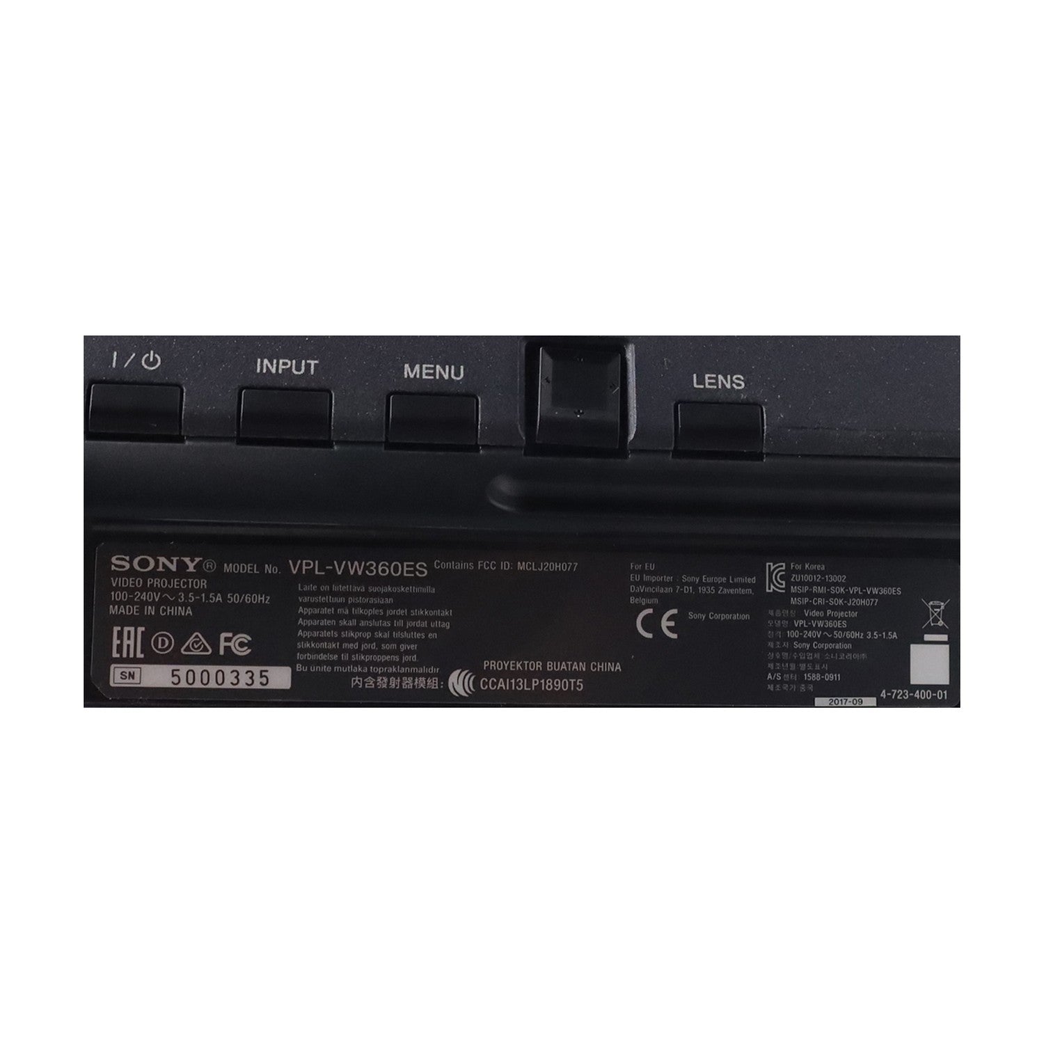 Sony VPL-VW360ES Schwarz Projektor Beamer 4K 4096x2160 HDMI HDR