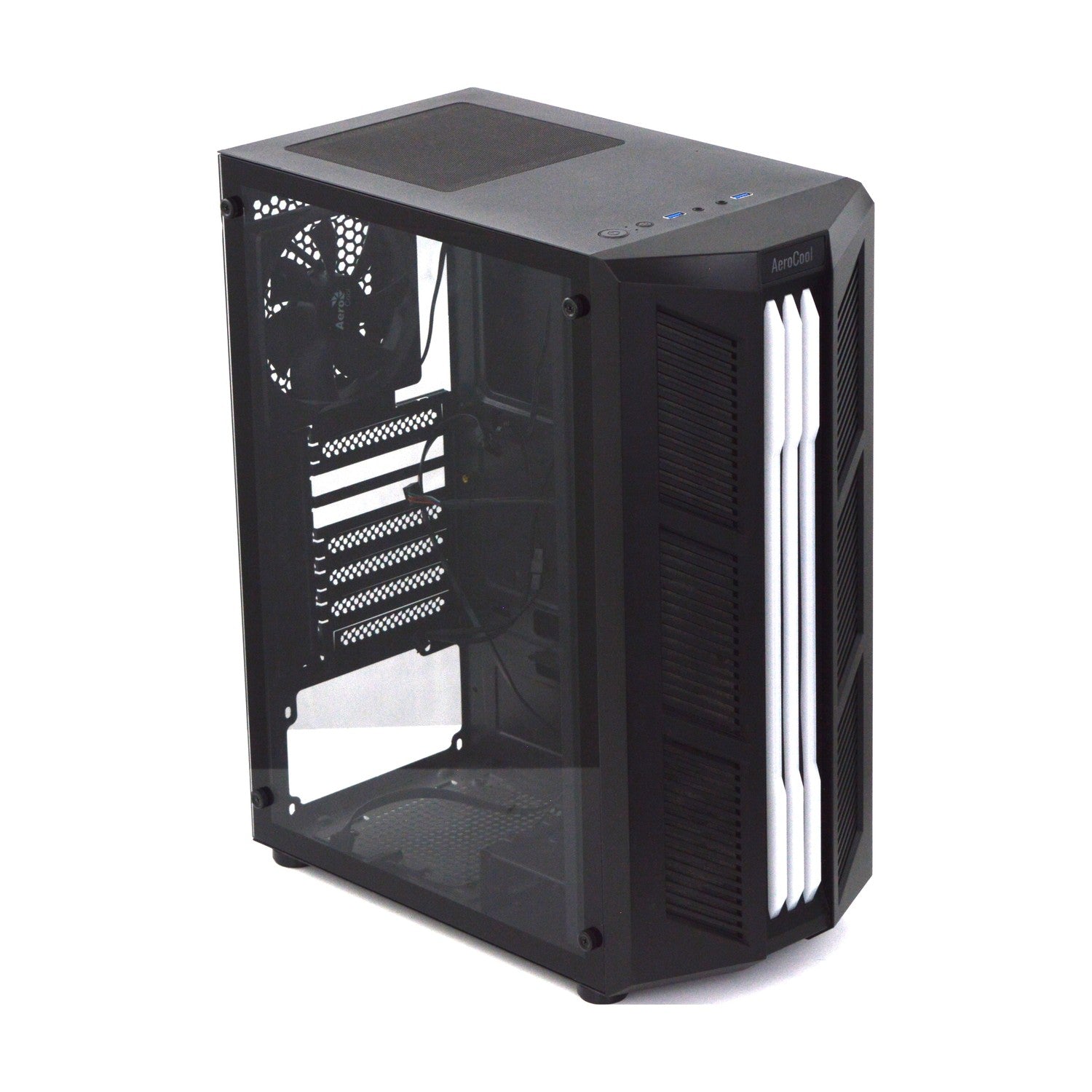 Aerocool PRIME ATX PC-Gehäuse ARGB Dreifach-Front Gehärtetes Glas Lüfter 12cm