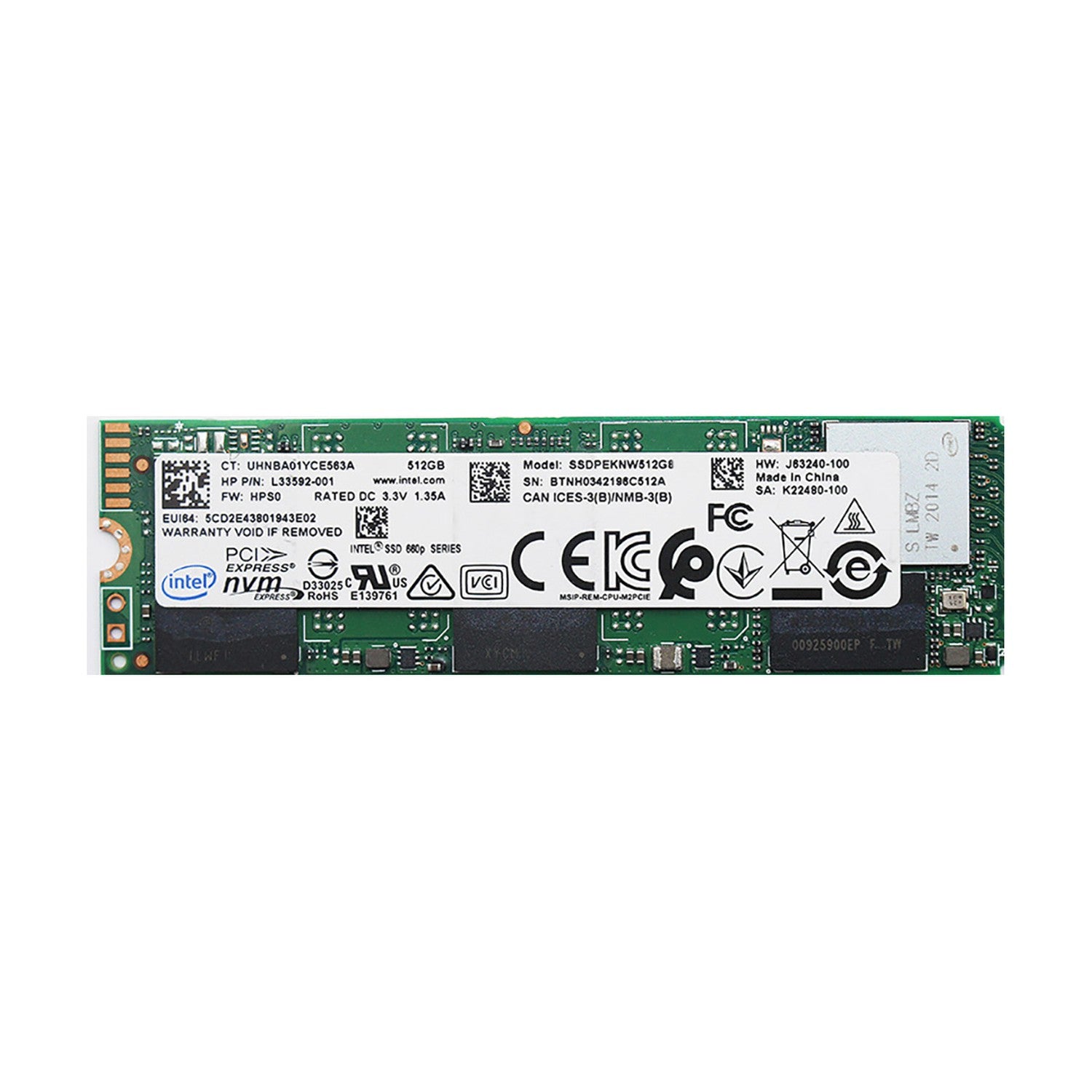 Intel SSD 660p Series 512 GB interne SSD Festplatte, M.2 2280 Model: SSDPEKNW512G8