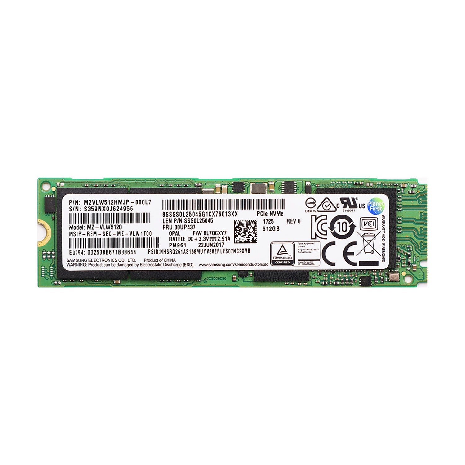 Samsung SSD PM961 512GB interne Festplatte M.2 M-Key PCIe 3.0 x4 2280