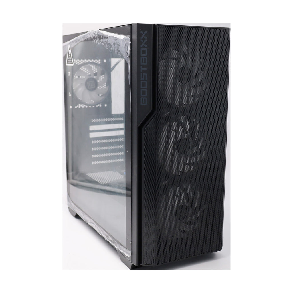 BoostBoxx Hero Airflow schwarz aRGB Beleuchtung mit Steuerung Glas Seitenteil