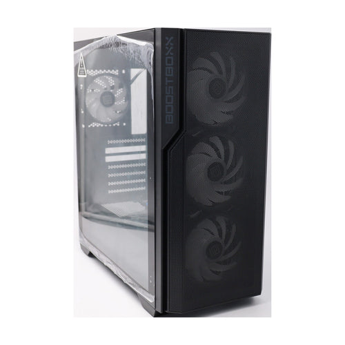 BoostBoxx Hero Airflow schwarz aRGB Beleuchtung mit Steuerung Glas Seitenteil