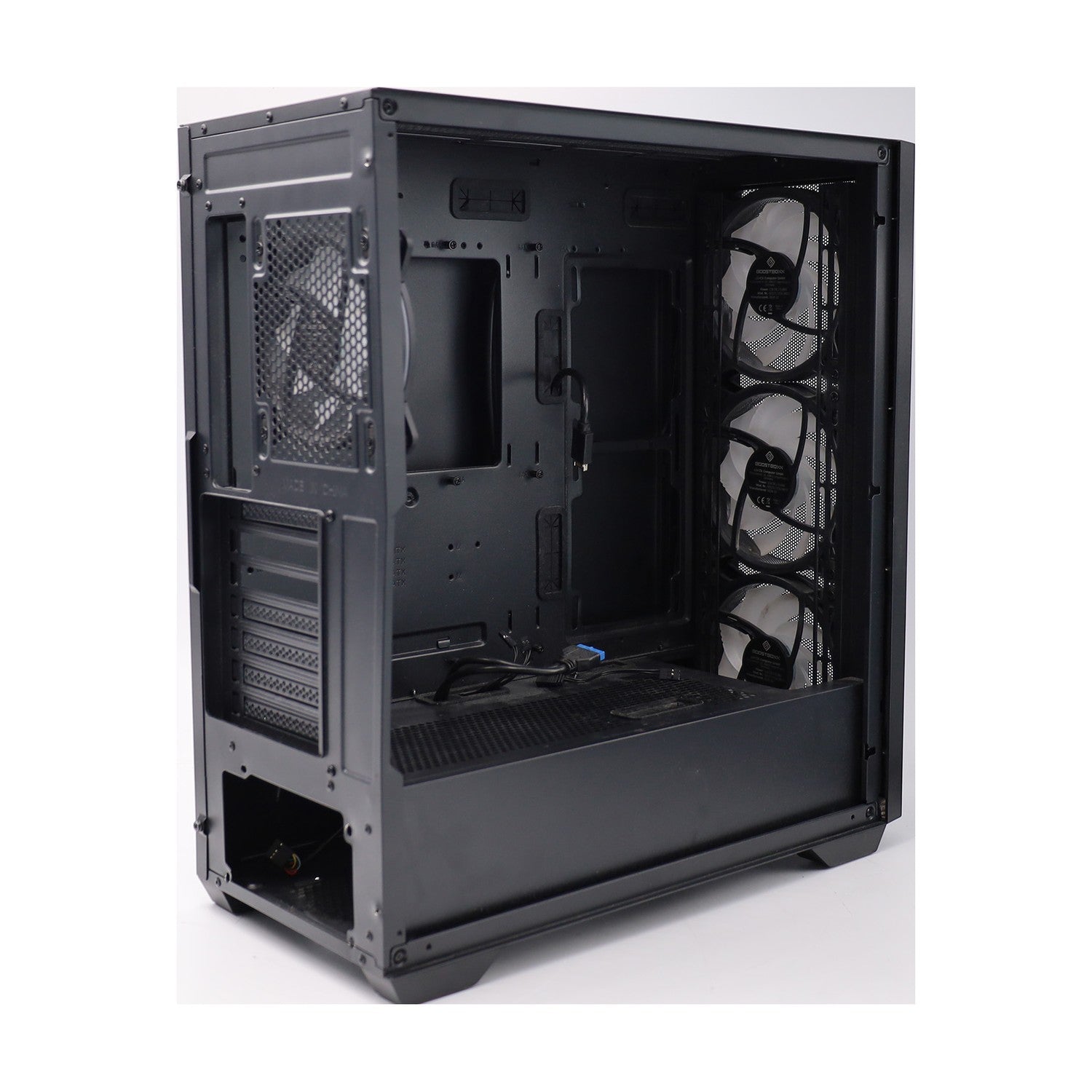 BoostBoxx Hero Airflow schwarz aRGB Beleuchtung mit Steuerung Glas Seitenteil