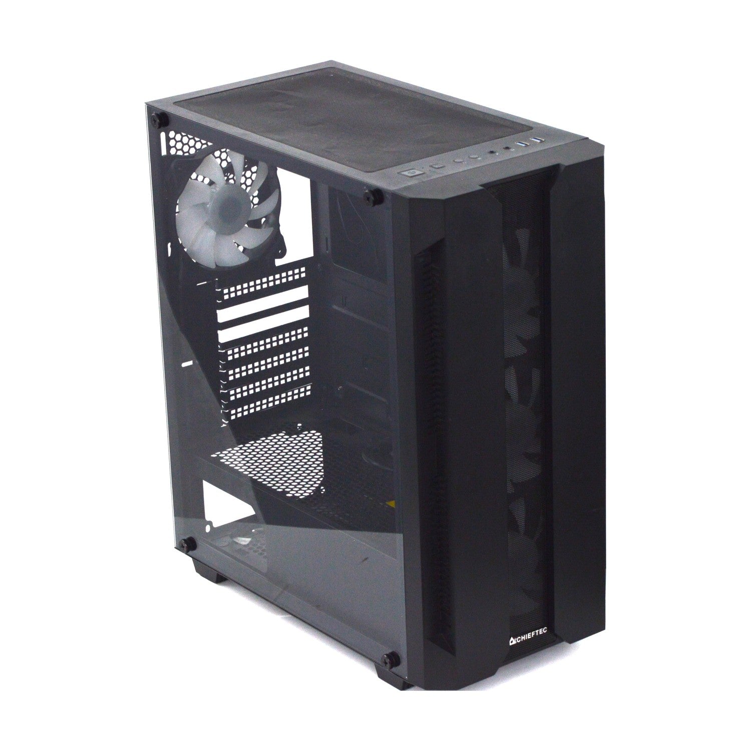 Chieftec GS-01B-OP ATX Midi Tower PC Gehäuse RGB Glasfenster Mesh Schwarz