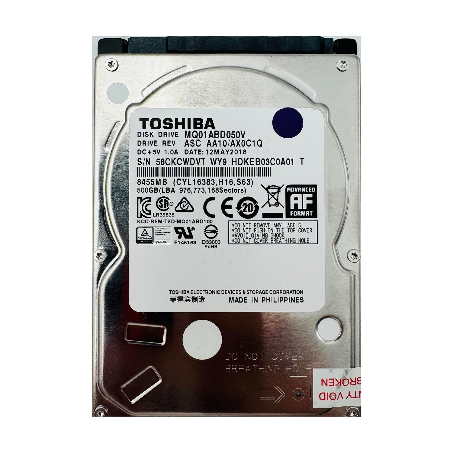 Toshiba MQ01ABD050V Interne Festplatte 2,5 Zoll 500 GB SATA