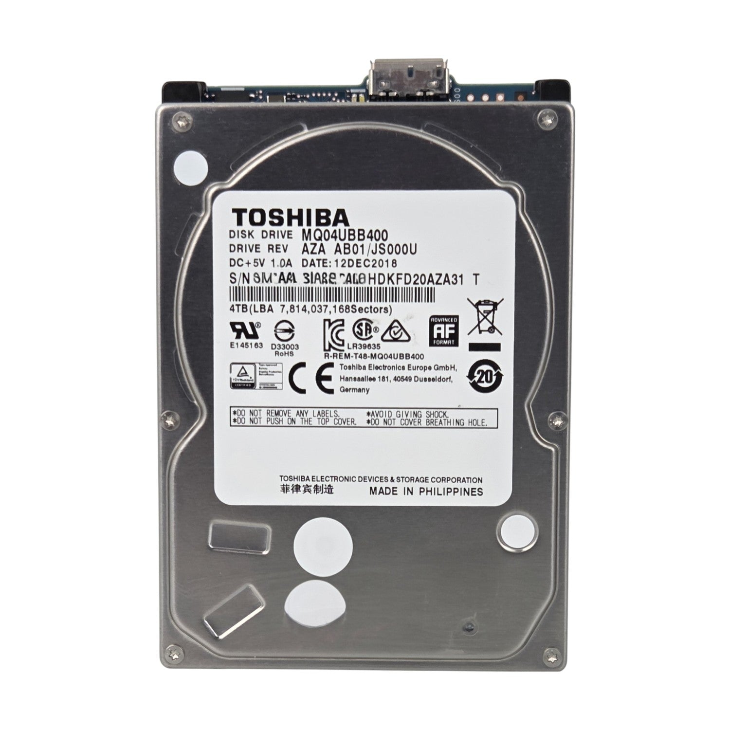 Toshiba MQ04UBB400 4TB 5400RPM USB 3.0 16MB Cache 2.5"