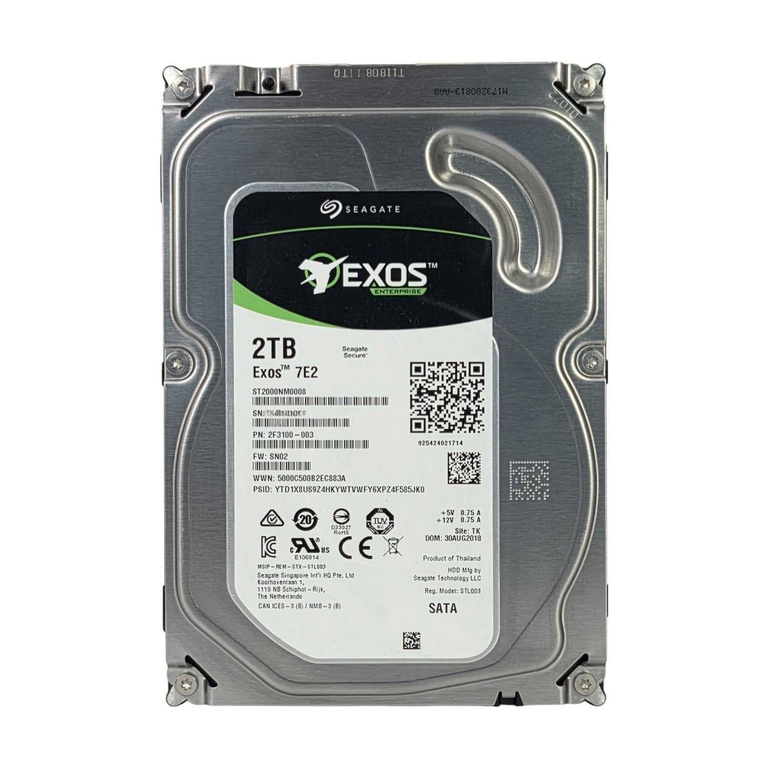 Seagate Enterprise Exos 7E2 3,5" 2TB 7200rpm SATA III 128MB Cache ST2000NM0008