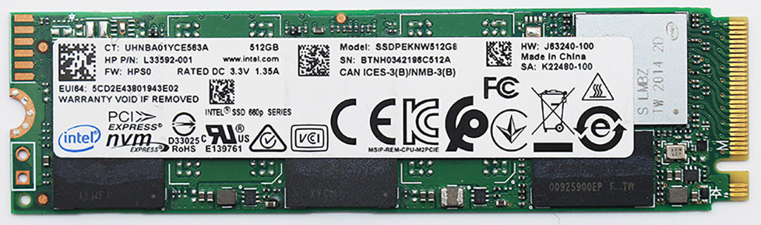 Intel SSD 660p Series 512 GB interne SSD Festplatte, M.2 2280 Model: SSDPEKNW512G8