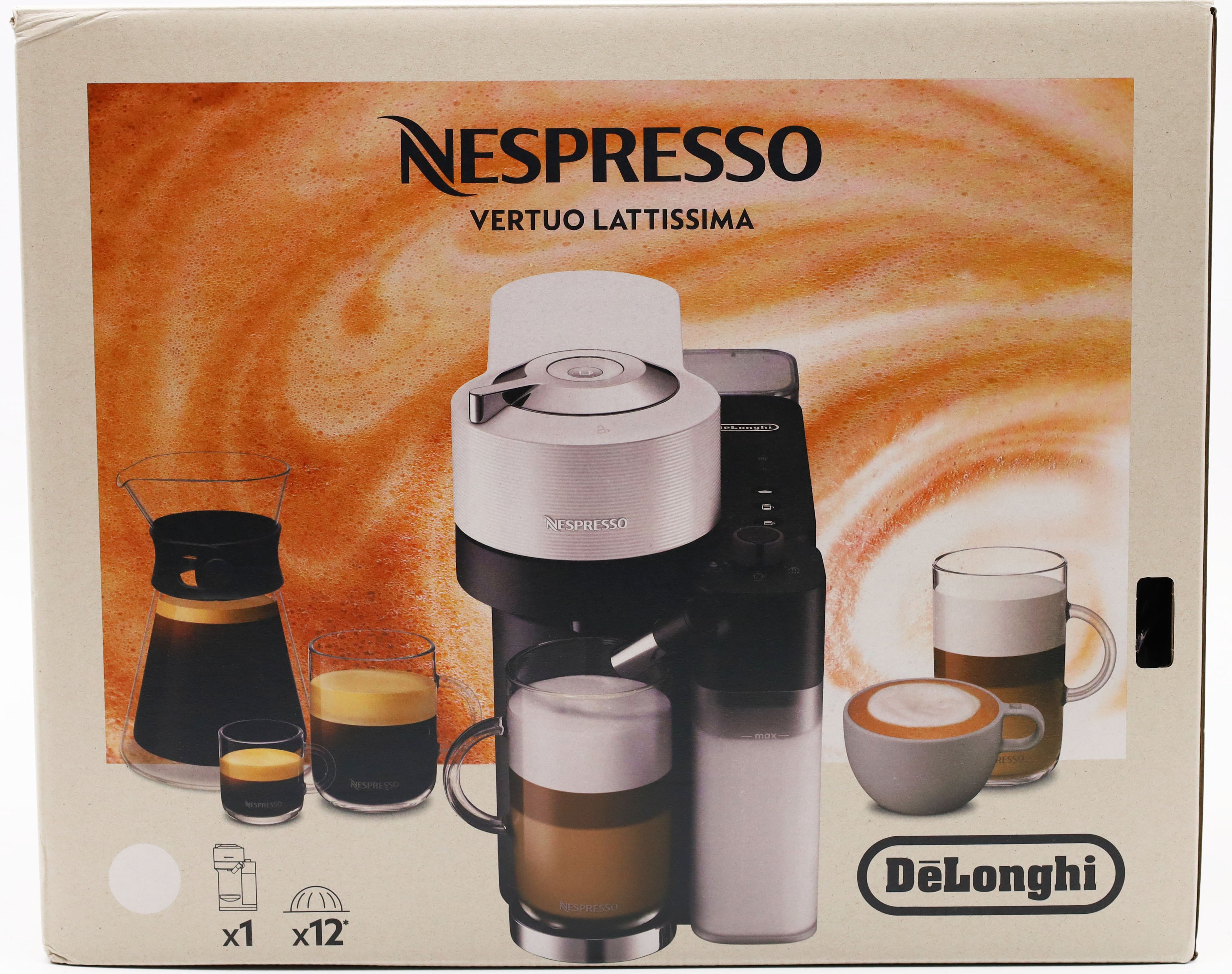 De'Longhi Nespresso Vertuo Lattissima ENV300.W, Kaffeekapselmaschine mit Automat