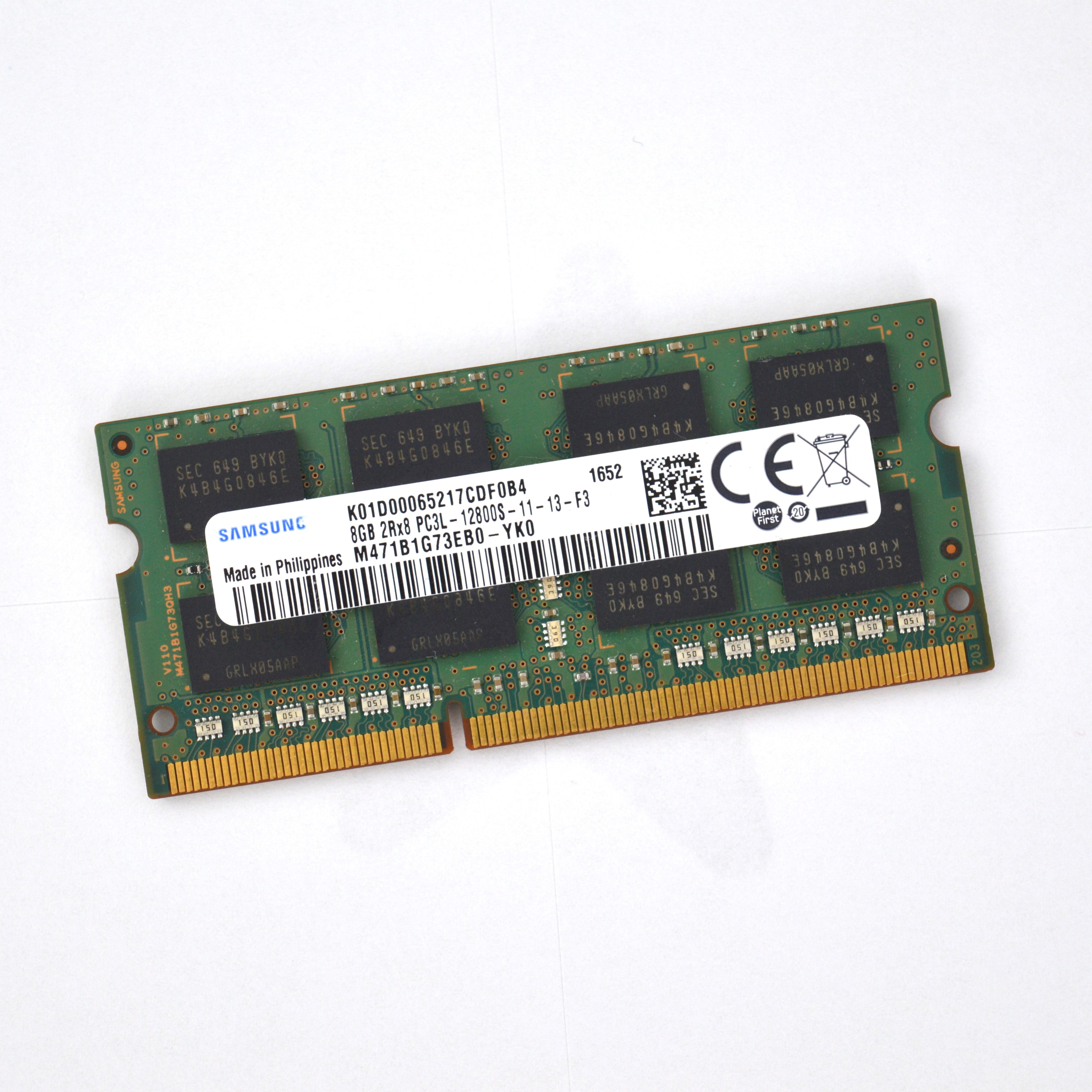 Samsung SO-DIMM 8GB, DDR3L-1600, CL11-11-11, 2RX8, M471B1G73EB0-YK0